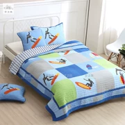 Cotton appliqué quilted trẻ em bé trai trải giường mềm quilt 1,2 m quilted tấm trải giường hai bộ