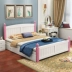 giường gỗ rắn hiện đại nhỏ gọn giường đôi giường công chúa trẻ em Khăn NPC master bedroom 1,5 m 1,8 Miou-out giường - Giường giường thông minh kết hợp sofa Giường