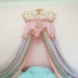 Giường trampoline rèm giường tấm màn che 幔 tòa ins công chúa Châu Âu Mỹ retro hit màu tóc đôi bóng với khung móc màn gió đẹp Bed Skirts & Valances