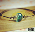 [Thủy tinh cá nhỏ] mực say rượu nhỏ tươi Sen nữ loạt gradient màu xanh đậm hai màu glass stars tay rope bracelet nữ Vòng đeo tay Clasp