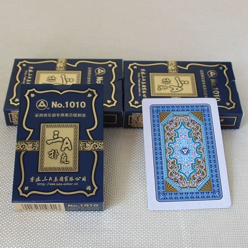 Подлинные три игрока Three A1010 Black Core Paper Poker Propume Card Card Club посвященная целая коробка бесплатная доставка