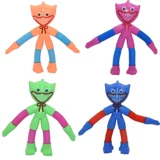 Игровое время Бобби телескопическая труба Детская головоломка Игрушки, сияющие голубые кошки, и ноги могут сгибаться и растягиваться