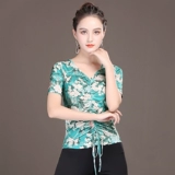 Латинский танцевальный топ для женщин для взрослых с короткими рукавами 2021 г. Новый квадратный танце