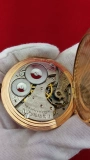 Антикварные золотые высококлассные бриллиантовые карманные часы, 14 карат, розовое золото
