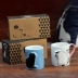 Cat Cup Phim hoạt hình gốm Cup xuất khẩu Cặp đôi Nhật Bản Cặp hộp quà tặng Công suất nhỏ Cốc cà phê Mug - Tách bình giữ nhiệt lock&lock 450ml Tách