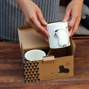 Cat Cup Phim hoạt hình gốm Cup xuất khẩu Cặp đôi Nhật Bản Cặp hộp quà tặng Công suất nhỏ Cốc cà phê Mug - Tách