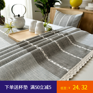 Nhật bản cotton linen khăn trải bàn khăn trải bàn tủ TV bìa khăn màu xám hiện đại đơn giản hình chữ nhật bàn cà phê khăn trải bàn