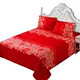 Đám cưới tấm duy nhất mảnh lớn màu đỏ đám cưới đặt đôi 1,8 m giường dày lớn duy nhất chà nhám duy nhất