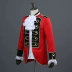 phong cách châu âu màu đỏ dát cạnh màu đen cung đình ăn mặc biểu diễn quần áo quân sự của nam giới ăn mặc biểu diễn quần áo của nam giới hoàng tử đỏ của quần áo