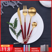 Bồ Đào Nha vàng đỏ dao đũa đặt GOA Bộ đồ ăn phương Tây nhà ăn bít tết phương Tây đầy đủ bộ dao kéo - Đồ ăn tối
