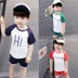 Trang phục dành cho phụ huynh-trẻ em 2019 mới mùa hè gia đình ba bốn bốn tay ngắn mẹ và con gái áo phông nhà cotton phù hợp - Trang phục dành cho cha mẹ và con thời trang gia đình Trang phục dành cho cha mẹ và con