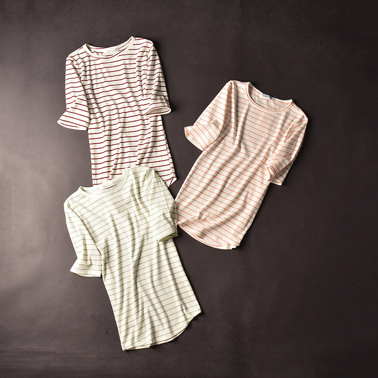 [8.6 Live] [Cải bắp] H 1 mùa thu Năm điểm tay áo vòng cổ Loose Turt Top Hàn Quốc Knit