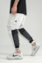 Cứng đầu studio đen và trắng màu sắc tương phản Velcro chữ in feet quần âu thể thao lỏng lẻo chín quần nam Crop Jeans