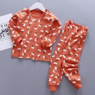 Compound Orange Cotton Flower6 Months 7 Baby girl One baby Autumn trousers Autumn clothes suit 0 One 1-2-3 year winter Korean version tide pure cotton clothes virgin boy