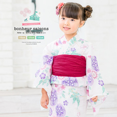 Банный халат 日本女童纯棉和服浴衣六件套儿童和风日式家居服浴袍送头饰木屐