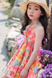Летняя юбка, летняя одежда для девочек, детский хлопковый корсет, пляжное платье, в цветочек, в западном стиле