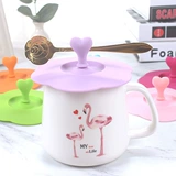 Силикагелевая мультяшная пылезащитная крышка для стакана, чай с молоком, чашка, глина