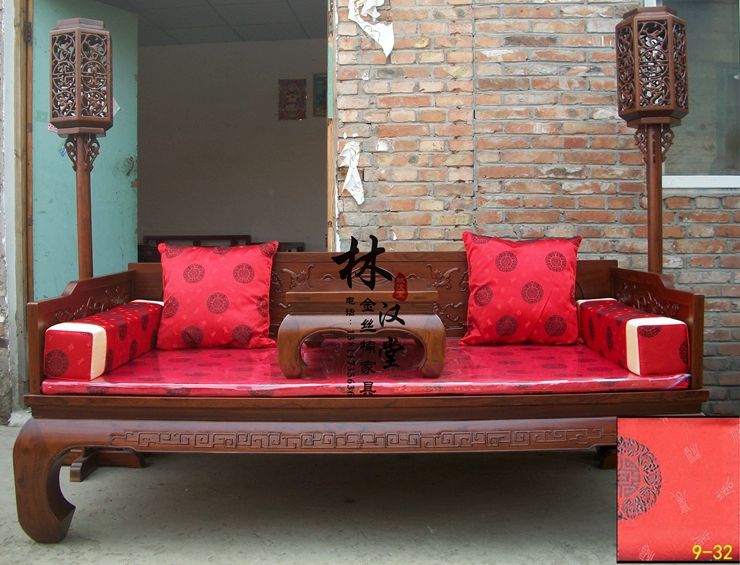 Năm mảnh giường Rohan Rohan nệm pad mat Trung Quốc gỗ hồng mộc nội thất xốp gói pad bằng gói Lotus - Nệm