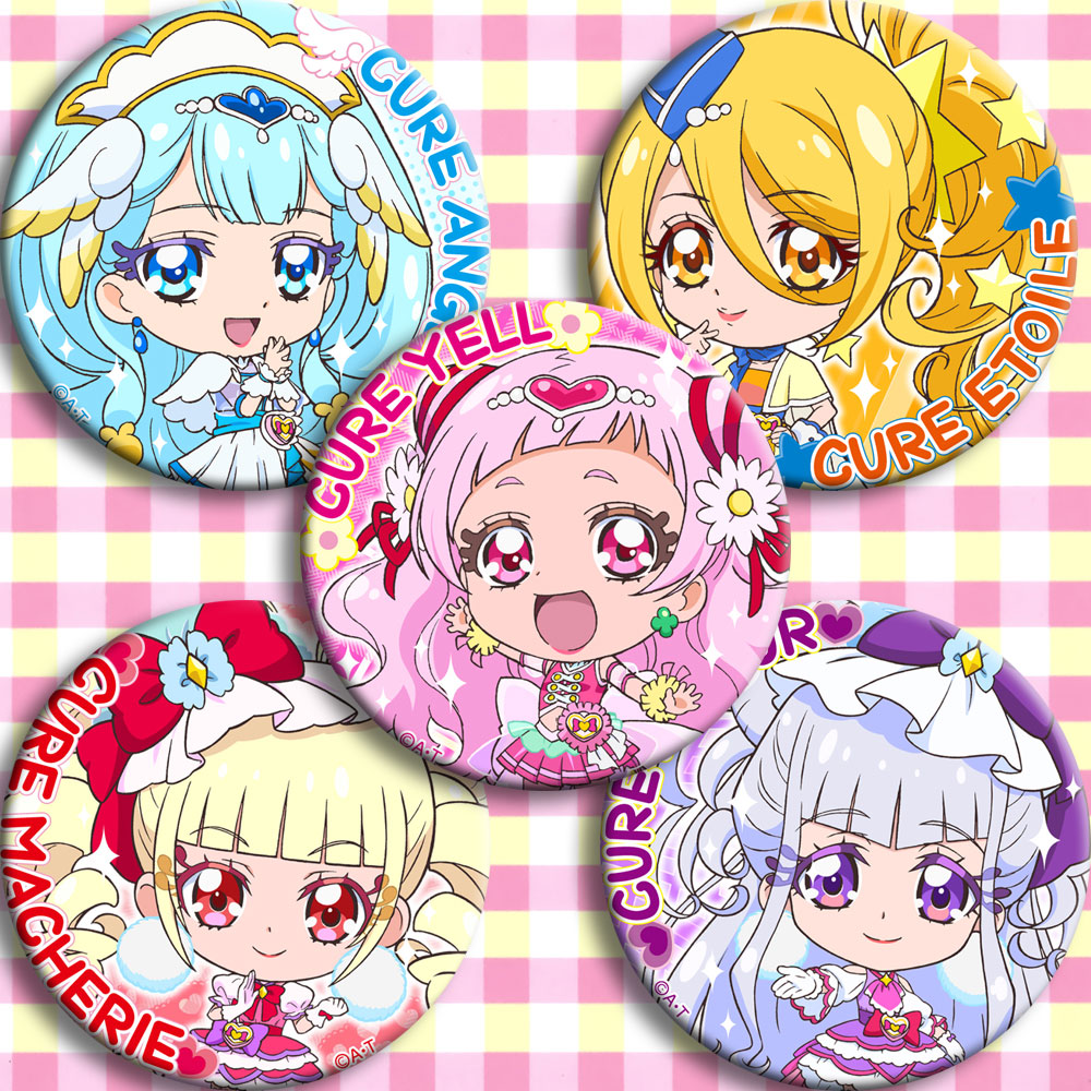 5pcs Anime HugttoPretty Cure Pin Button Brooch Badges Cosplay