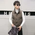 Mùa đông phiên bản Hàn Quốc của áo dài tự canh nam cổ áo cotton nam cá tính các kiểu áo ghi lê nam Áo vest cotton