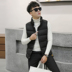 Mùa đông mới của Hàn Quốc phiên bản của tự trồng đứng cổ áo nam cotton vest thời trang ngắn cotton vest áo khoác thanh niên vest vai vest Áo vest cotton
