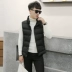 Mùa đông mới của Hàn Quốc phiên bản của tự trồng đứng cổ áo nam cotton vest thời trang ngắn cotton vest áo khoác thanh niên vest vai vest