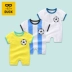 Bé ngắn tay nam 0-1 tuổi bé mùa hè quần áo 2018 bóng đá World Cup Xiêm quần áo romper Ha Yi mỏng