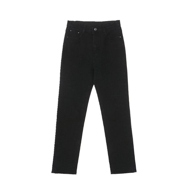 Black smoke tube straight-leg jeans for women's summer 2022, a new thin European bestseller for women's summer pants Item Picture