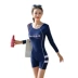 Áo tắm mới 2019 nữ thể thao chuyên nghiệp kết hợp võ sĩ bảo thủ giảm béo bụng lặn dài tay áo tắm spa - Nam bơi đầm Nam bơi đầm