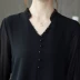 Áo sơ mi voan cổ thu dài tay nữ mùa thu 2018 mới cổ chữ V mỏng cộng với áo nhung phiên bản Hàn Quốc của áo sơ mi tay đèn lồng - Áo sơ mi dài tay Áo sơ mi dài tay