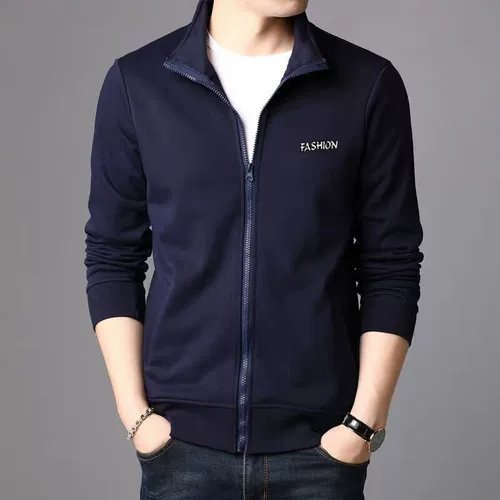 Демисезонная мужская куртка для отдыха, весенняя удерживающая тепло толстовка с молнией