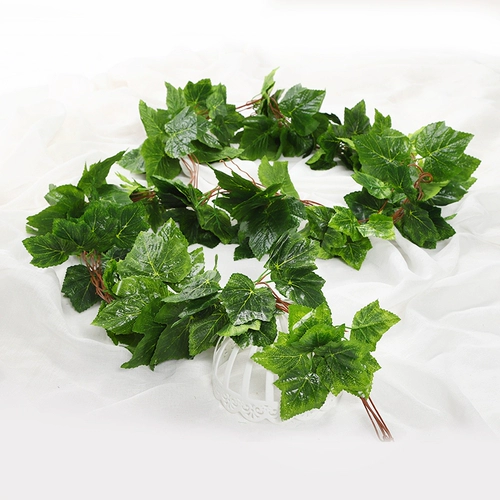 Симуляции виноградных листьев декоративная виноградная полоса поддельная виноградная лоза Пластиковые зеленые зеленые потолочные потолки Декоративные трубы, завернутые в зеленые растения