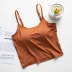 Modal với bra cup một bài tập yoga nửa dưới lộ ra eo rốn rốn ngắn dây đeo vest nữ - Áo vest Áo vest