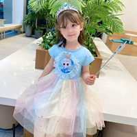Летний тонкий мультяшный наряд маленькой принцессы, юбка на девочку, платье, короткий рукав, детская одежда