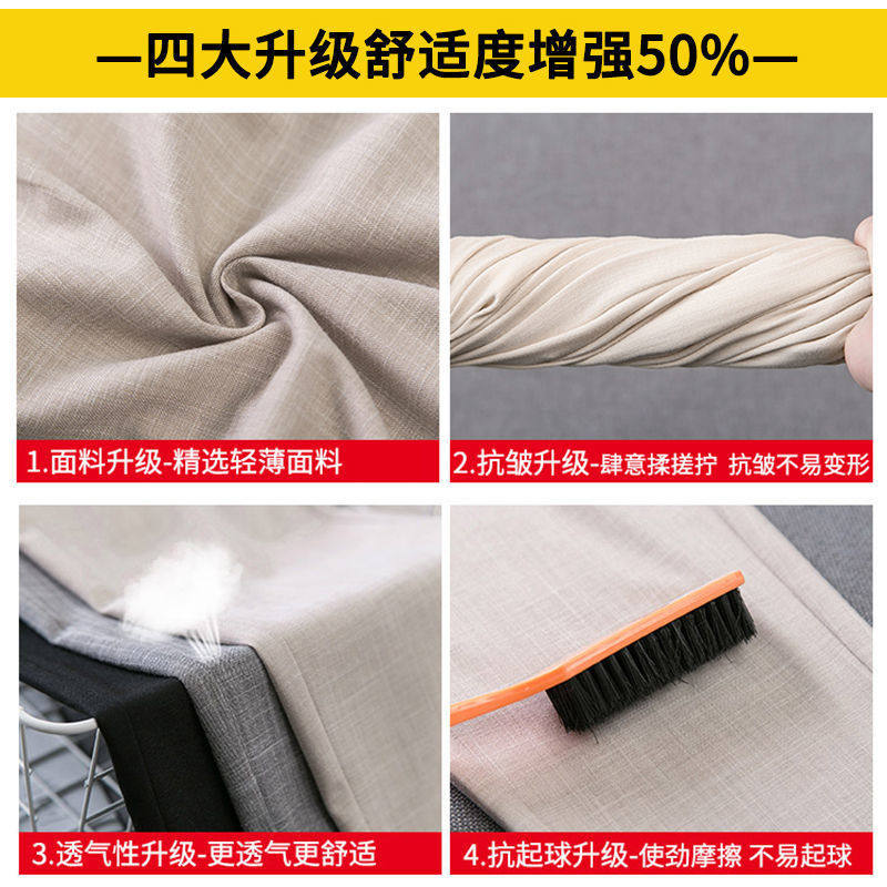 Summer thin cotton-linen imitation fashionable suit pants for women, large-sized high-waisted loose, tight-fitting Harem casual pants for women Specification image