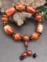 Tự nhiên cũ vướng agate chalcedony đỏ bracelet bracelet tinh khiết ngọc tự nhiên nam giới và phụ nữ mô hình may mắn để tránh ác báo cáo hòa bình cỏ 4 lá ngọc bích