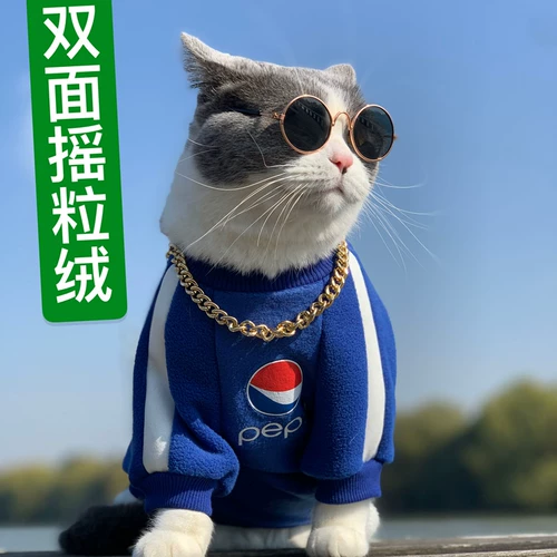Одежда для домашних кошек Весна и осенняя одежда Противоизлевая воздушная суперструктура, бархатный теплый маленький и средний свитер для собак