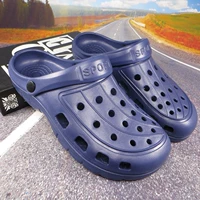Нескользящие мюли, мужские тапочки в стиле Crocs, коллекция 2020 года, закрытый носок, мягкая подошва