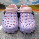 Женские тапочки в стиле Crocs, модные мюли, босоножки, коллекция 2018 года, закрытый носок, мягкая подошва, увеличивают рост