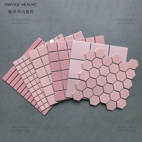 Розовая мозаичная плитка для ванной комнаты ванная комната настенная плитка молоко чай сеть красная магазин розовый фон