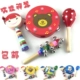 Miễn phí vận chuyển phim hoạt hình bằng gỗ hoa tambourine bộ gõ rattle maracas phách rattle bộ gõ trẻ sơ sinh và đồ chơi trẻ em