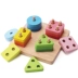 khối thời thơ ấu xây dựng đầu giáo dục trẻ em của ba chiều ghép hình câu đố hình dạng lắp ráp làm bé trai nữ 1-2 tuổi đồ chơi 3-4 tuổi Đồ chơi bằng gỗ