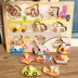 gỗ áp Inlay hình ly hợp đĩa đố nhận thức ban bé phim hoạt hình câu đố mầm non đồ chơi giáo dục cho trẻ em Đồ chơi bằng gỗ