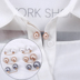 Mua 2 tặng 1 miễn phí thời trang nhỏ trâm cố định quần yếm có dây đeo chống ánh sáng pin Hàn Quốc phiên bản của cổ áo cổ áo ngọc trai pin Trâm cài