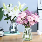 Bình hoa cao cắm cành dài hoa khô Đồ trang trí châu Âu Bàn khách hoa nước bảo trì văn phòng retro nhỏ tươi - Vase / Bồn hoa & Kệ
