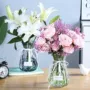 Bình hoa cao cắm cành dài hoa khô Đồ trang trí châu Âu Bàn khách hoa nước bảo trì văn phòng retro nhỏ tươi - Vase / Bồn hoa & Kệ chậu nhựa hình chữ nhật