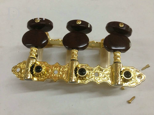 Новый продукт Классический трех -кладочный кнопку цинк сплавного сплавного золота классические гитарные кудри на липидном дереве Stringer Brown Tree