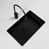 Черный квадратный гигиенический встроенный керамический таз