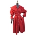 Chống mùa giải phóng mặt bằng 2018 mới thời trang triều ve áo đơn ngực lỏng phần dài áo gió màu đỏ áo khoác nữ mùa xuân và mùa thu áo dạ nữ Trench Coat