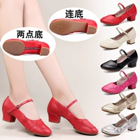 Танцующая серебряная красная спортивная обувь, из натуральной кожи, мягкая подошва